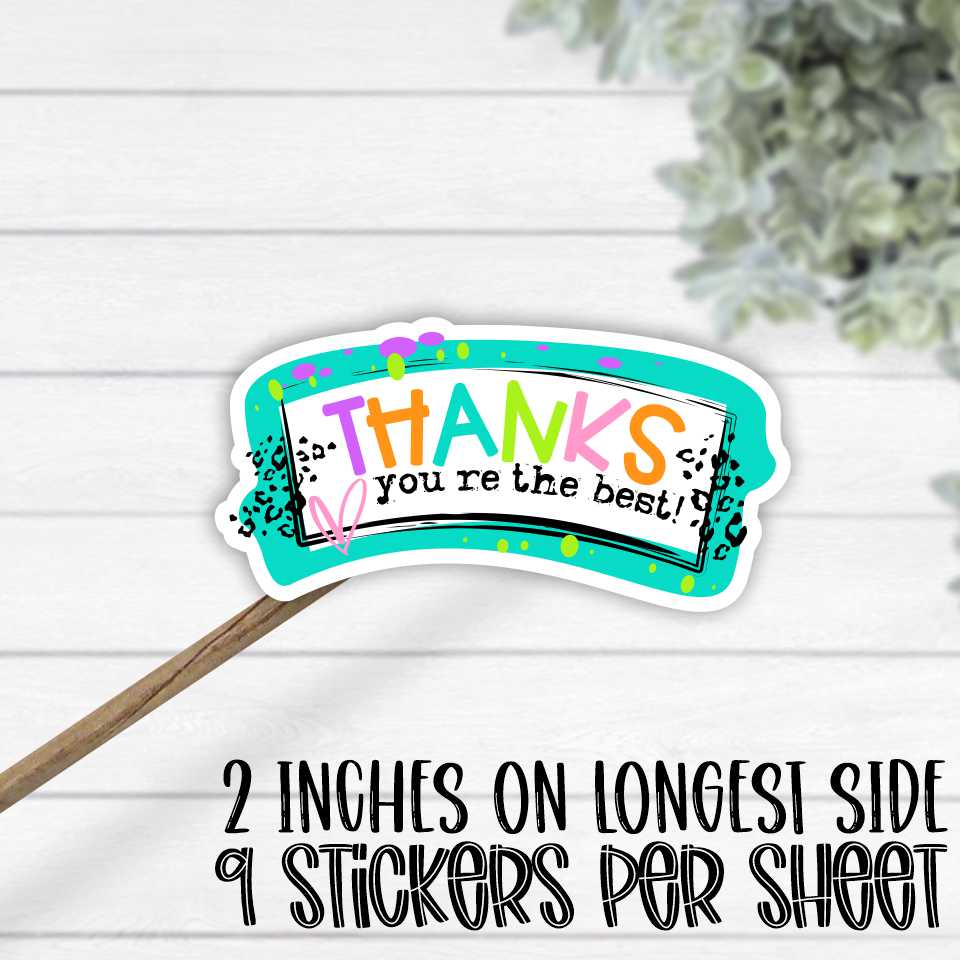 *STICKER SHEET* Thanks you're the best