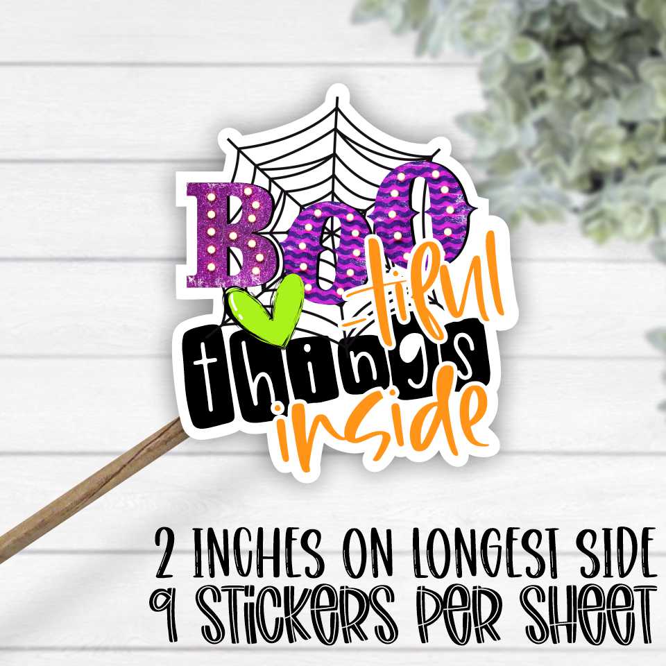 *STICKER SHEET* Boo-tiful things inside spiderweb