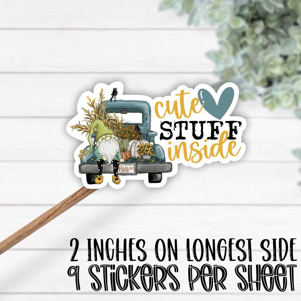 *STICKER SHEET* Cute stuff inside Fall truck