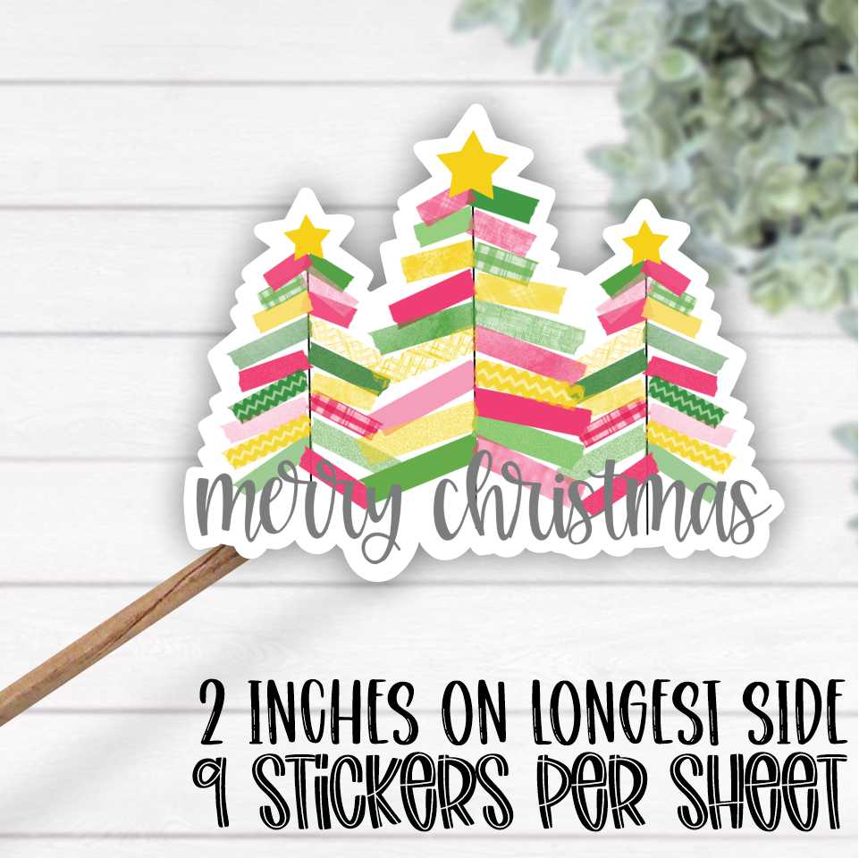 *STICKER SHEET* Merry Christmas washi tape trees