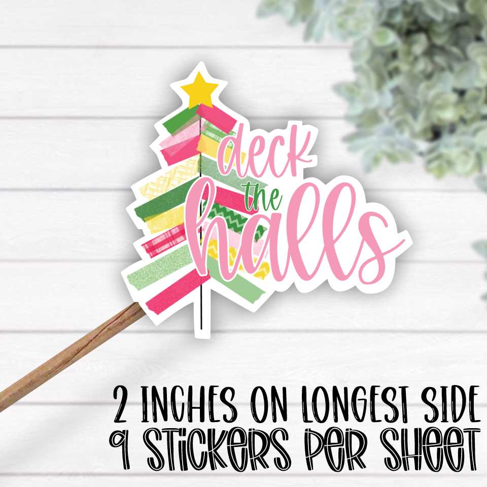 *STICKER SHEET* Deck the halls washi tape tree