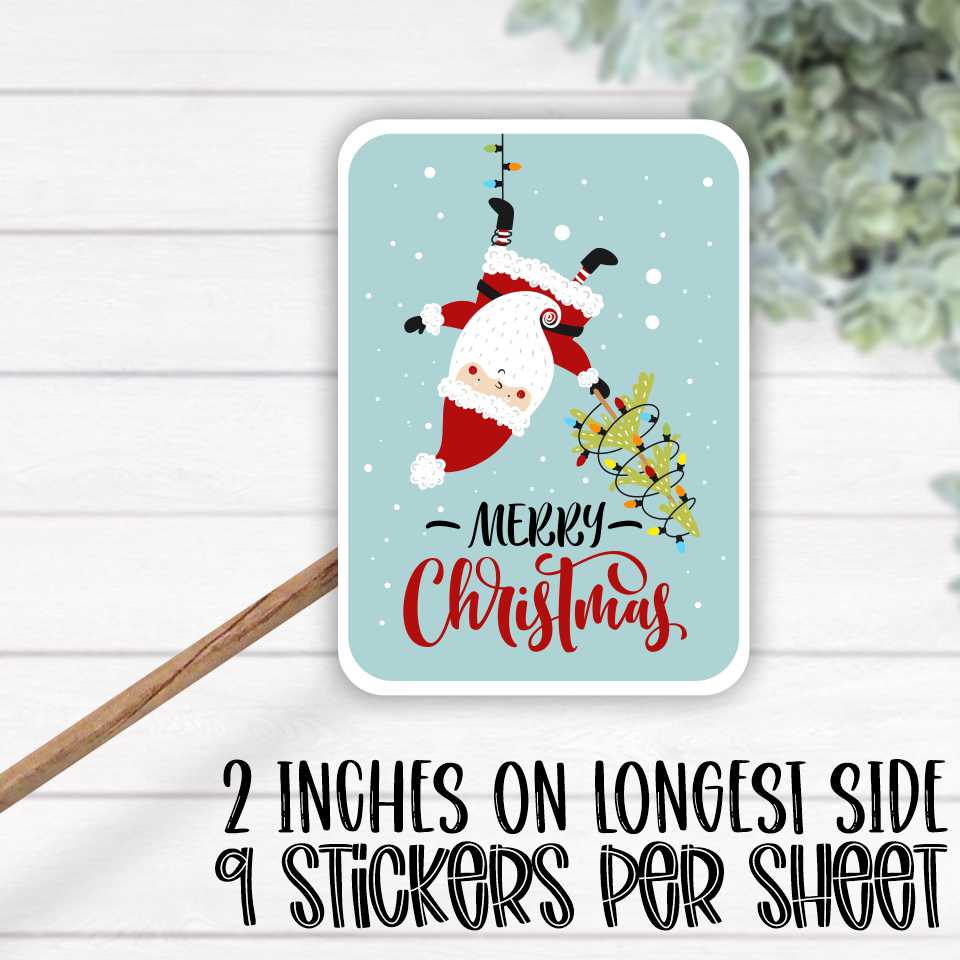 *STICKER SHEET* Merry Christmas Santa tree