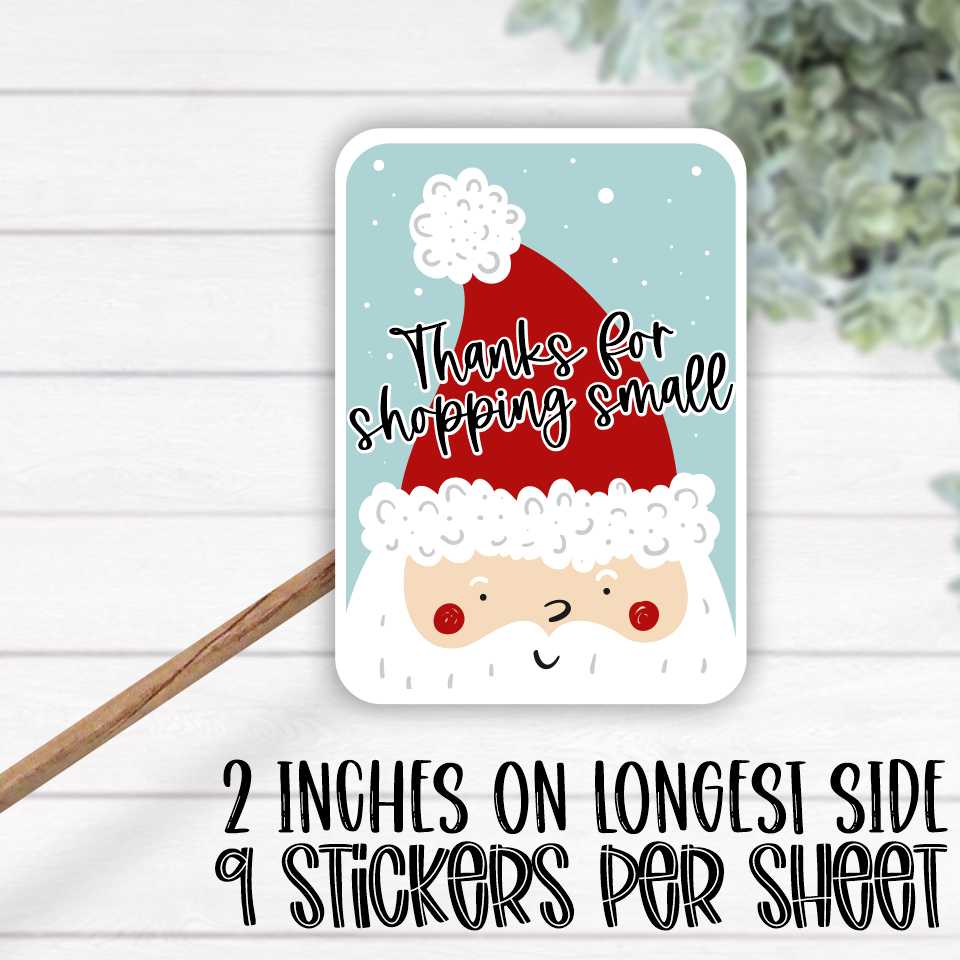 *STICKER SHEET* Thanks for shopping small Santa