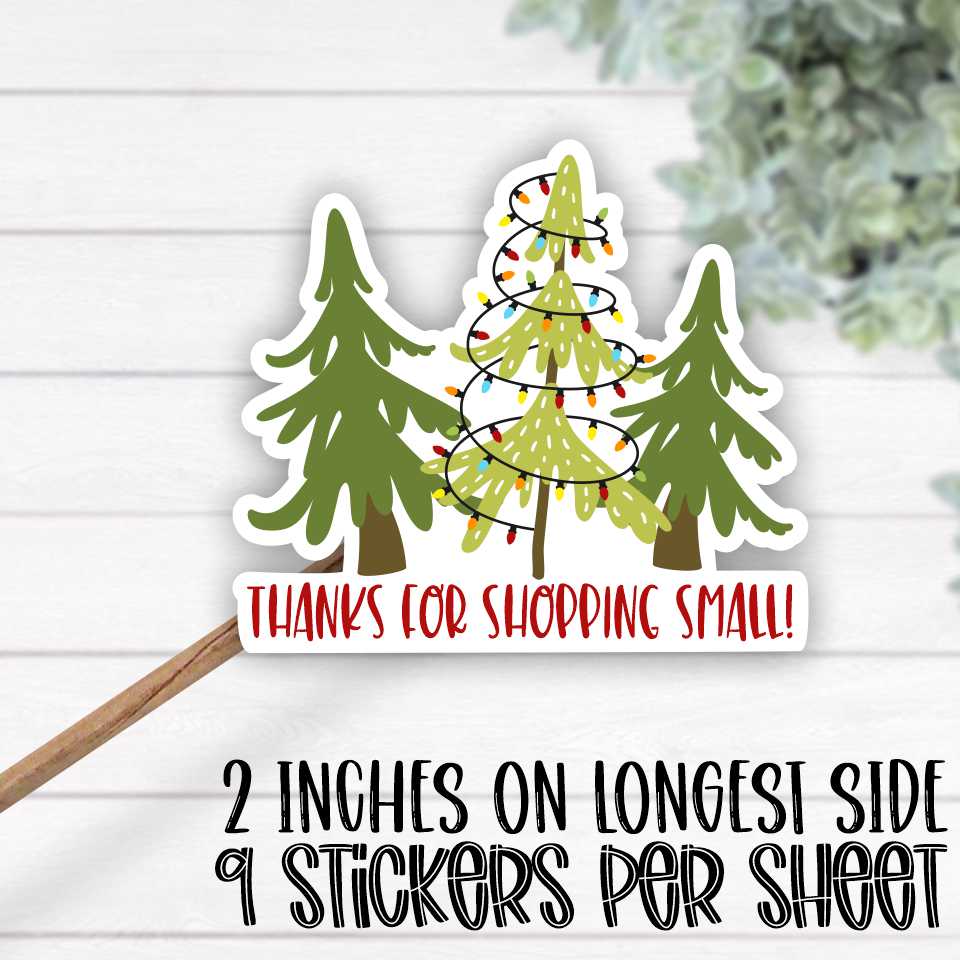 *STICKER SHEET* Thanks for shopping small trees