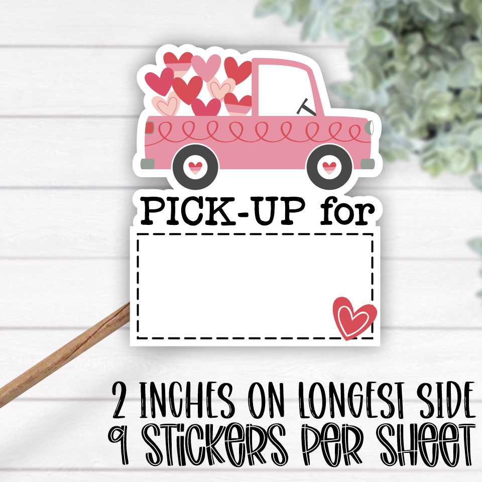 *STICKER SHEET* Pick-up for Valentines truck
