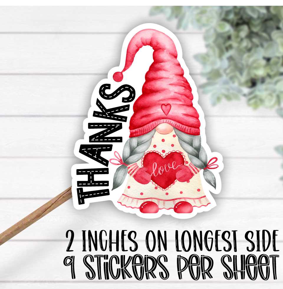 *STICKER SHEET* Thanks gnome heart