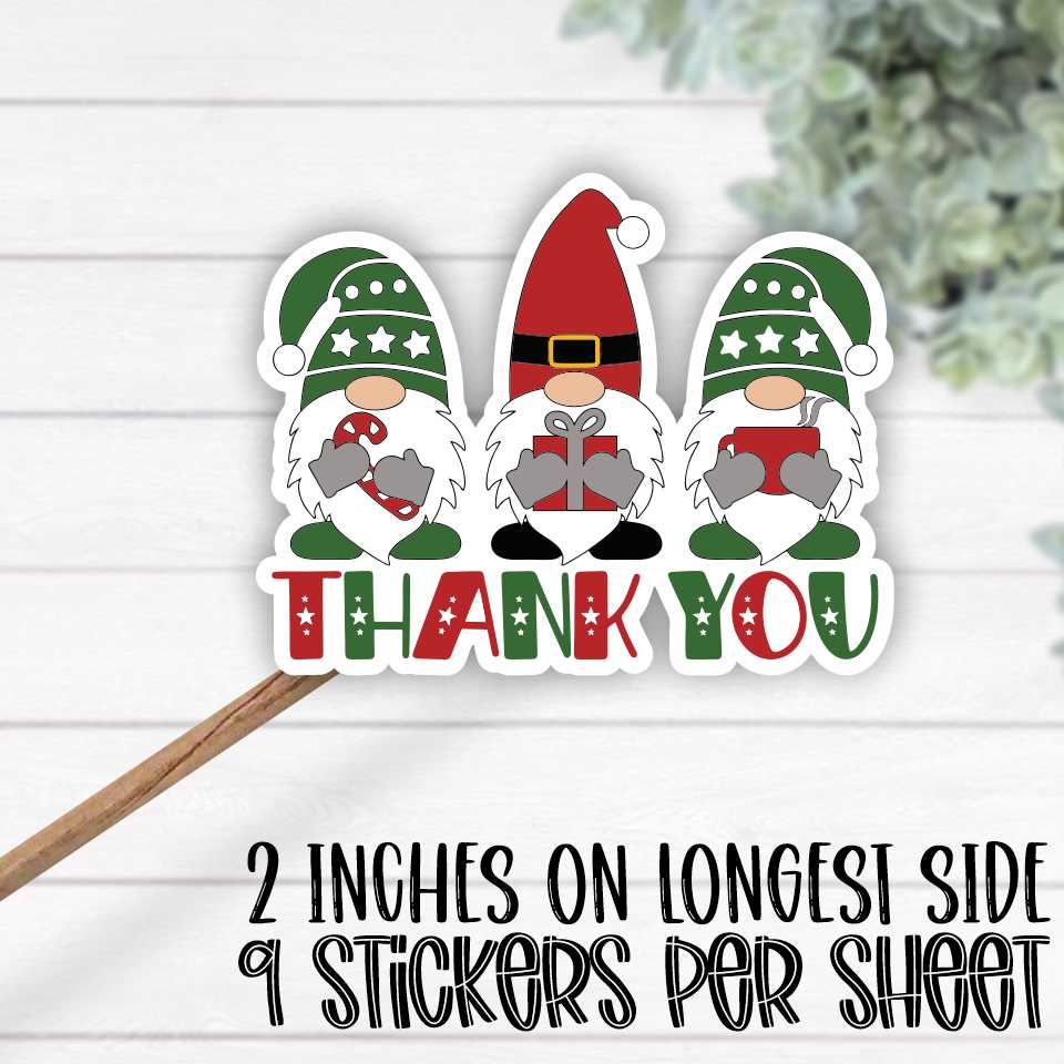 *STICKER SHEET* Thank you 3 gnomes