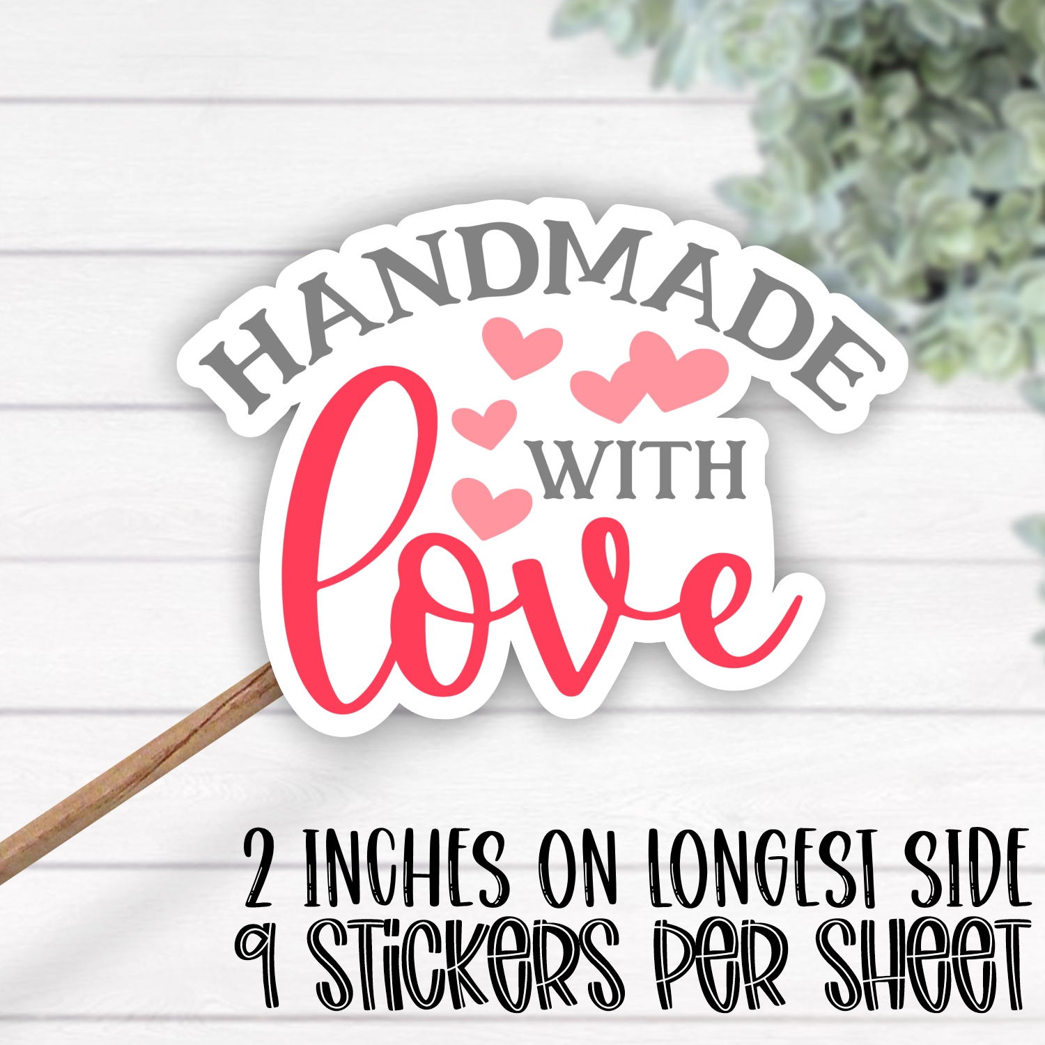 *STICKER SHEET* Handmade with love hearts