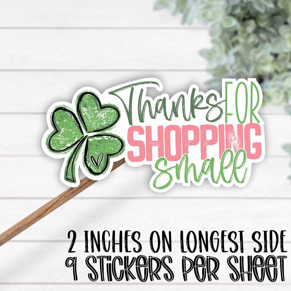 *STICKER SHEET* Thanks for shopping small clover