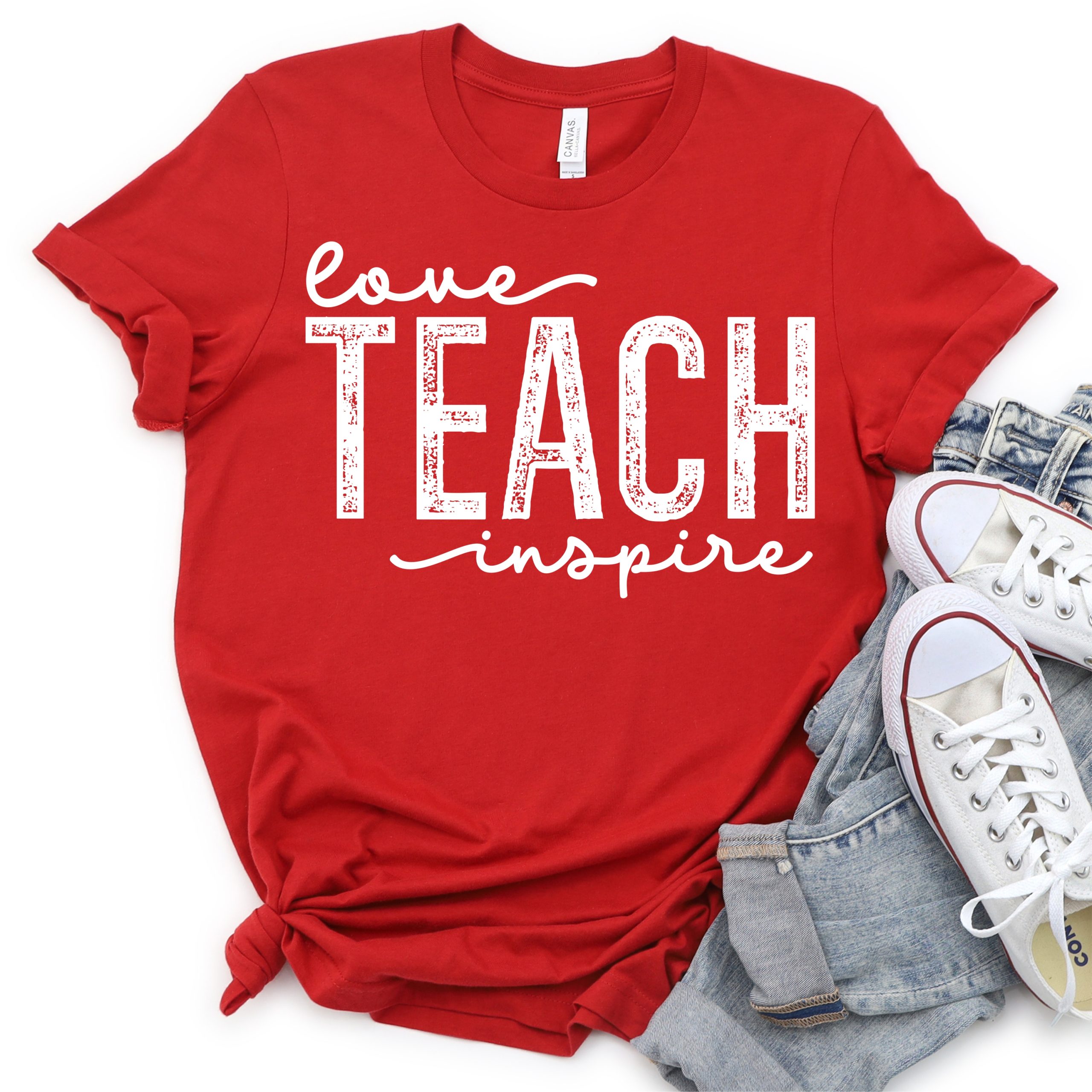 Love teach inspire *ADULT* Screen Print – socuteappliques.net