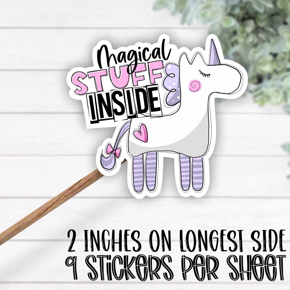 *STICKER SHEET* Magical things inside unicorn