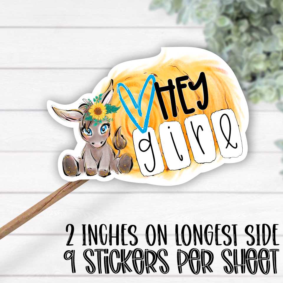 *STICKER SHEET* Hey girl Donkey