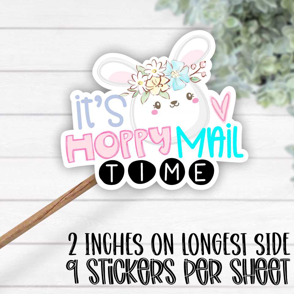 *STICKER SHEET* Its hoppy mail time bunny flowers