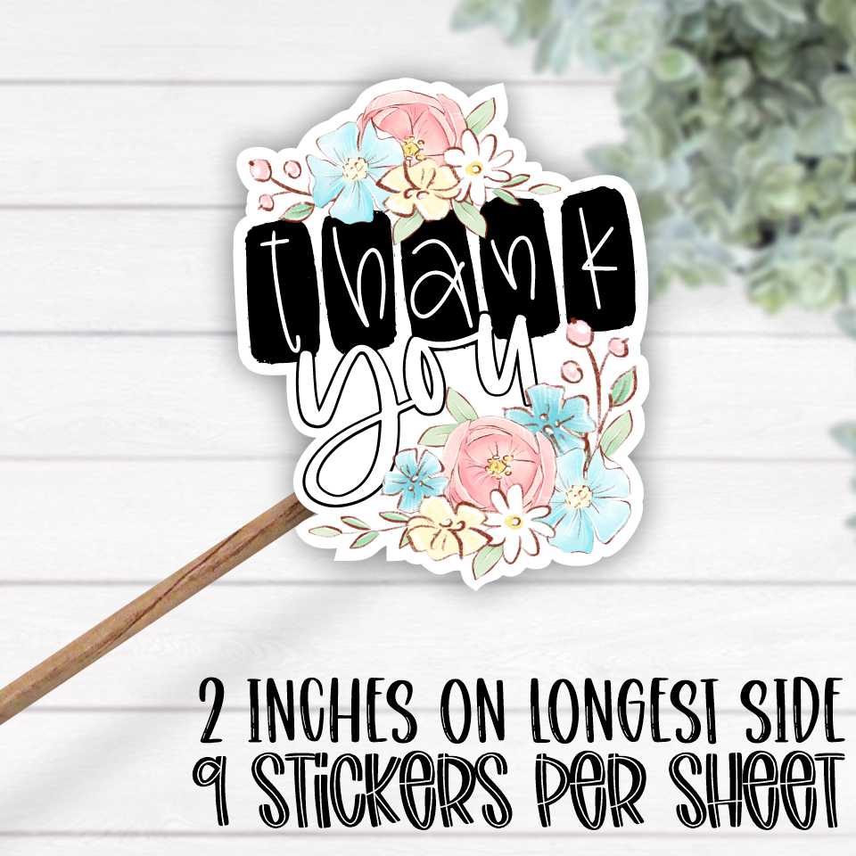 *STICKER SHEET* Thank you flowers