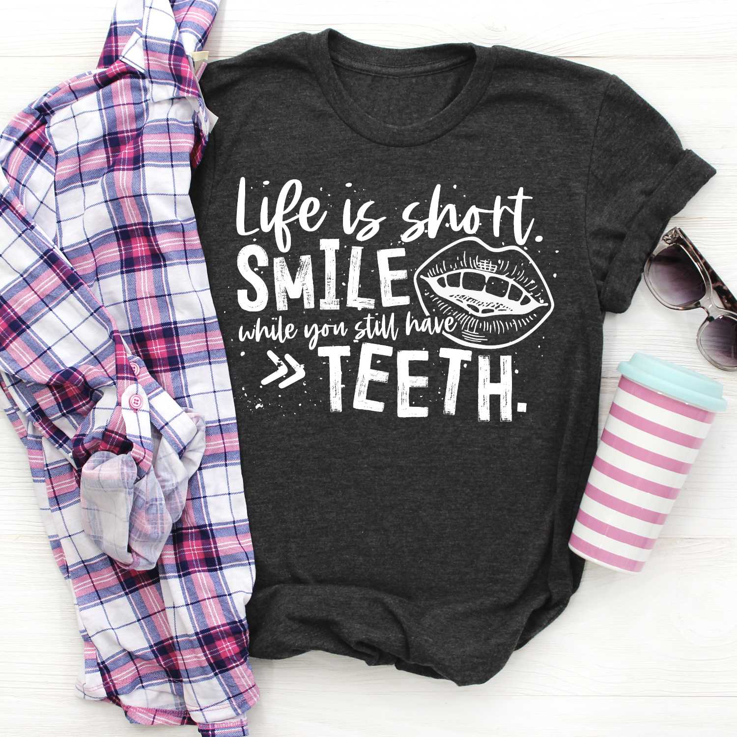 Life is short SMILE *ADULT* Screen Print
