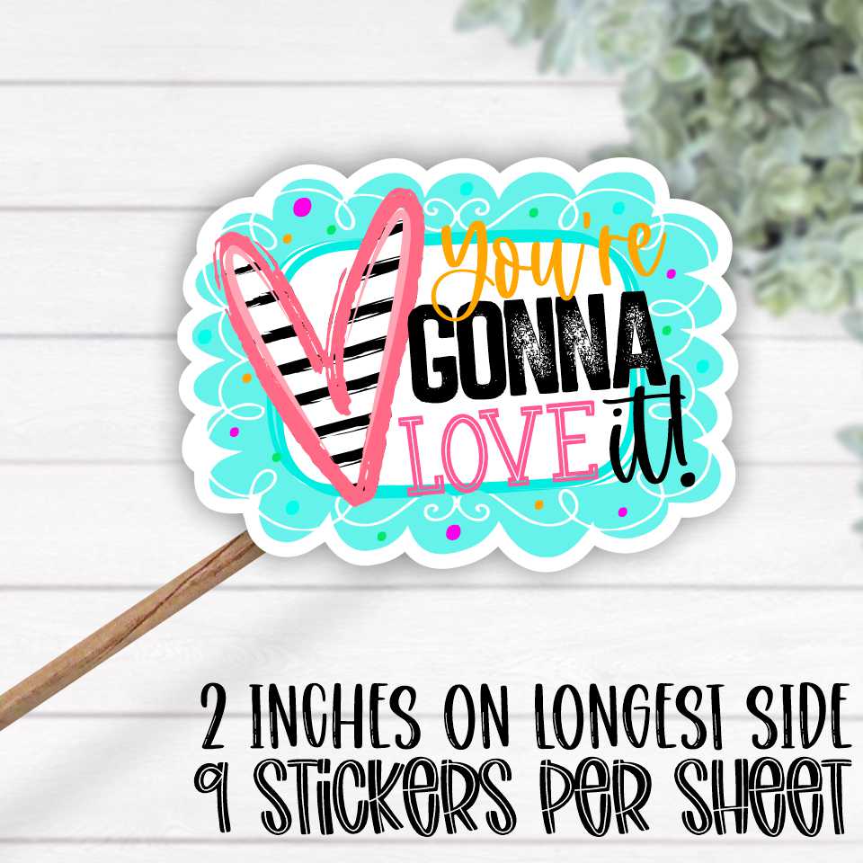 *STICKER SHEET* Youre gonna love it blue frame heart