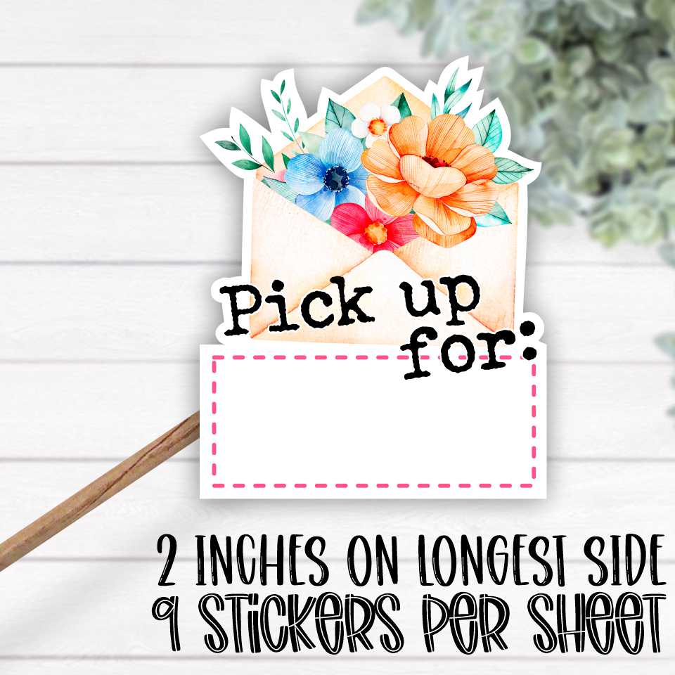 *STICKER SHEET* Pick up for envelope flowers