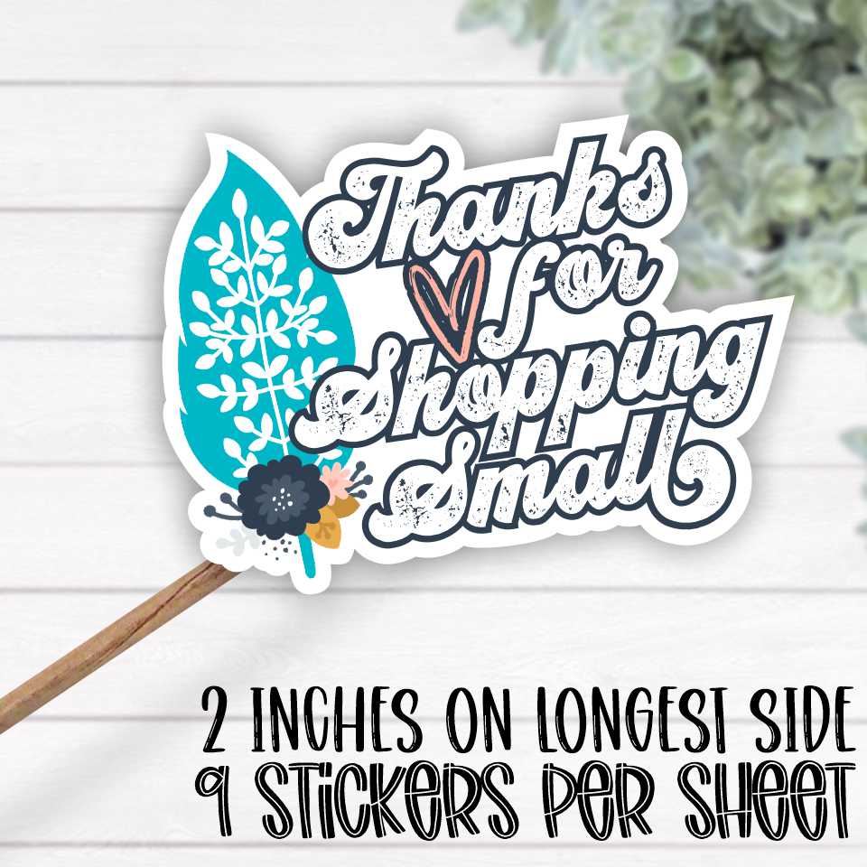 *STICKER SHEET* Thanks for shopping small feather