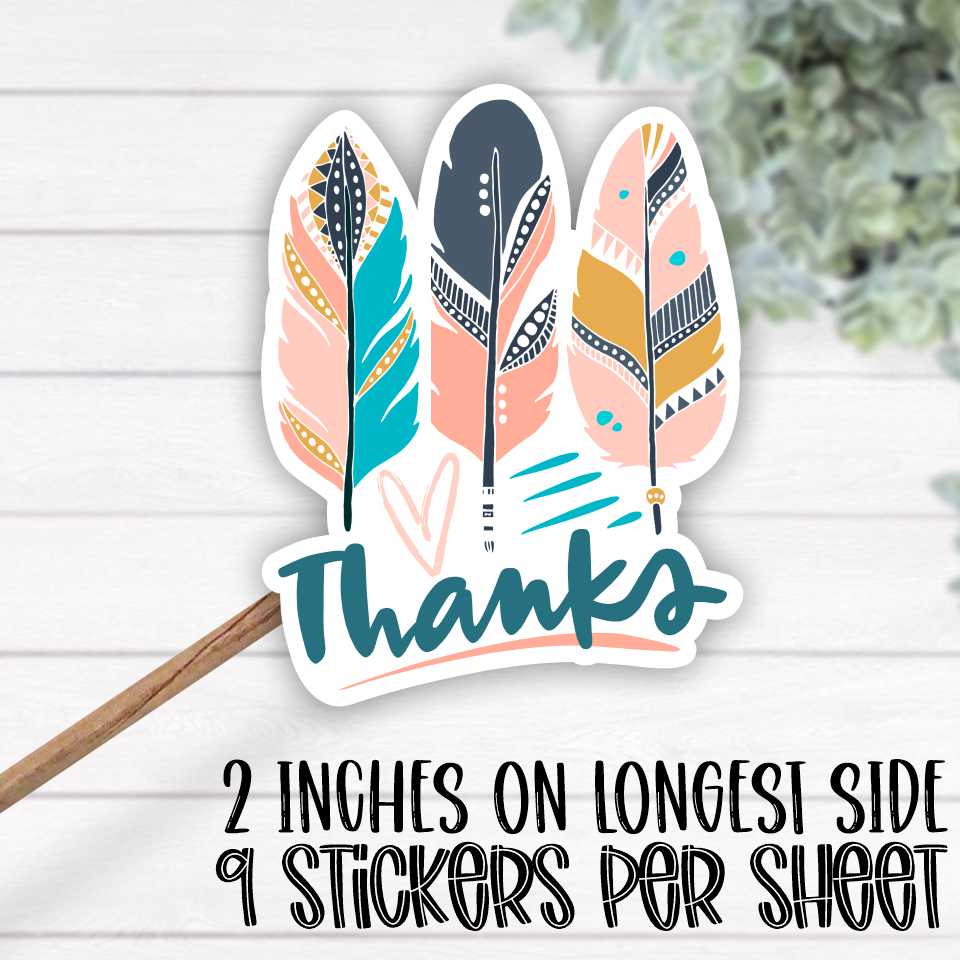 *STICKER SHEET* Thanks 3 feathers