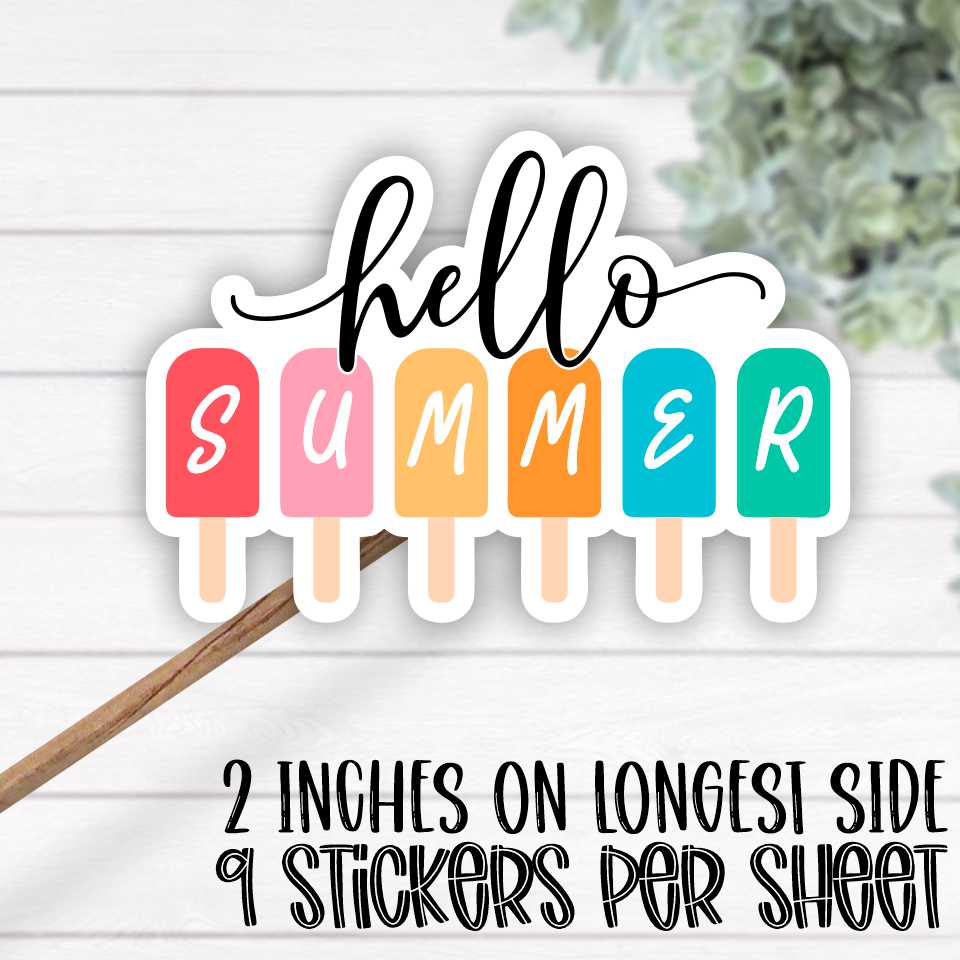 *STICKER SHEET* Hello summer popsicle