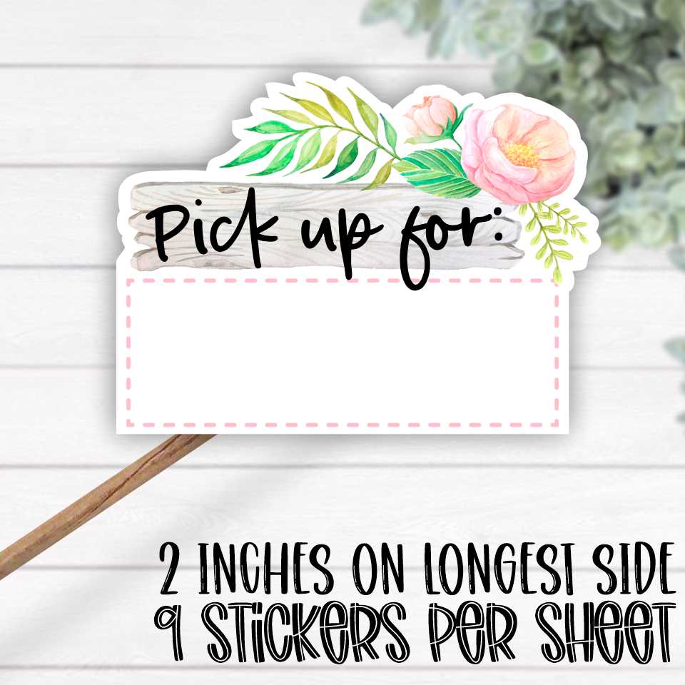 *STICKER SHEET* Pick up for flower plaque