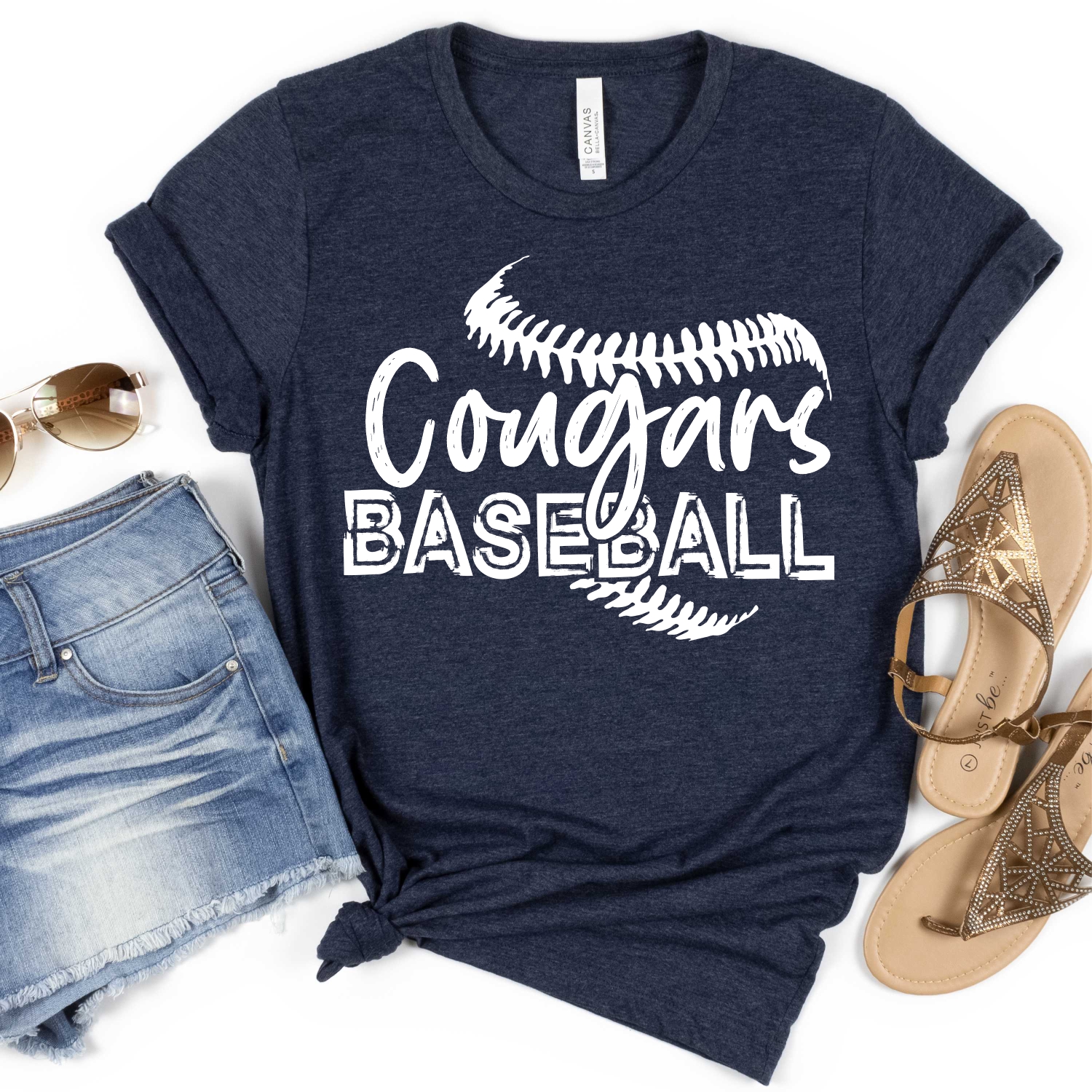 Cougars baseball STITCH *ADULT* Screen Print