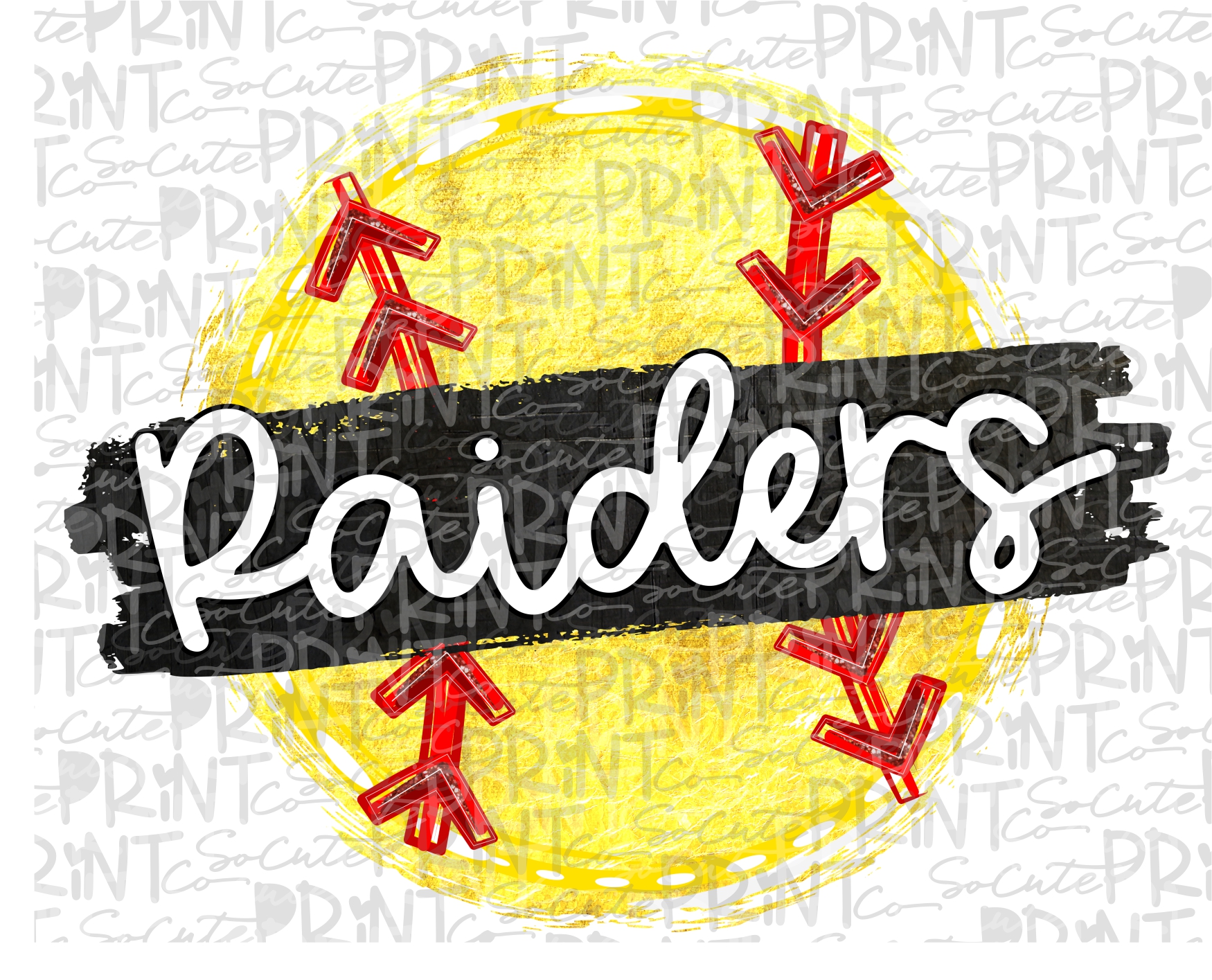 Raiders softball Banner printable PNG file – socuteappliques.net