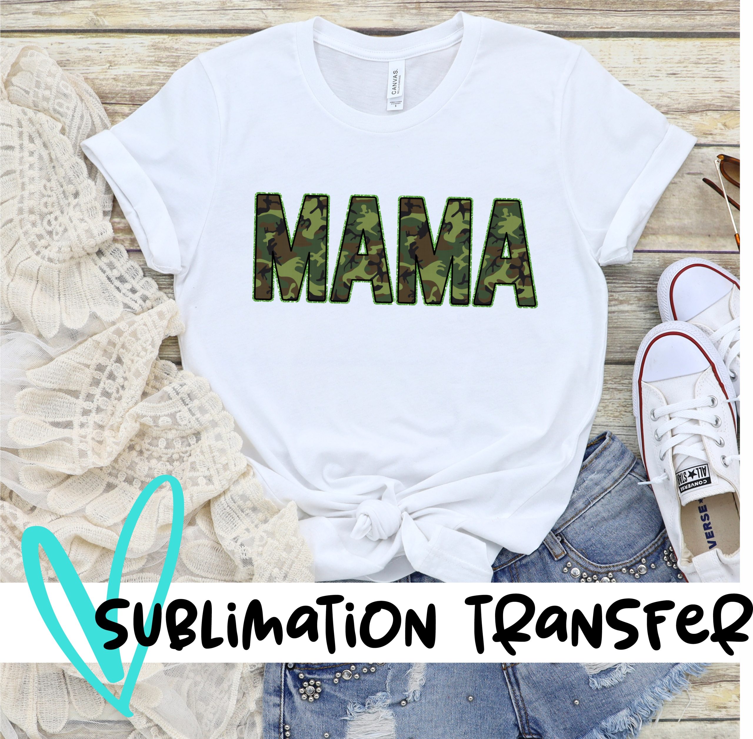 Mama camo **Sublimation transfer** – socuteappliques.net