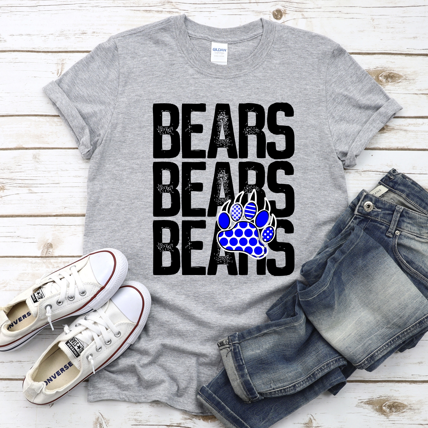 CUSTOM Bears stacked with pawprint *DTF* Transfer - Image 2