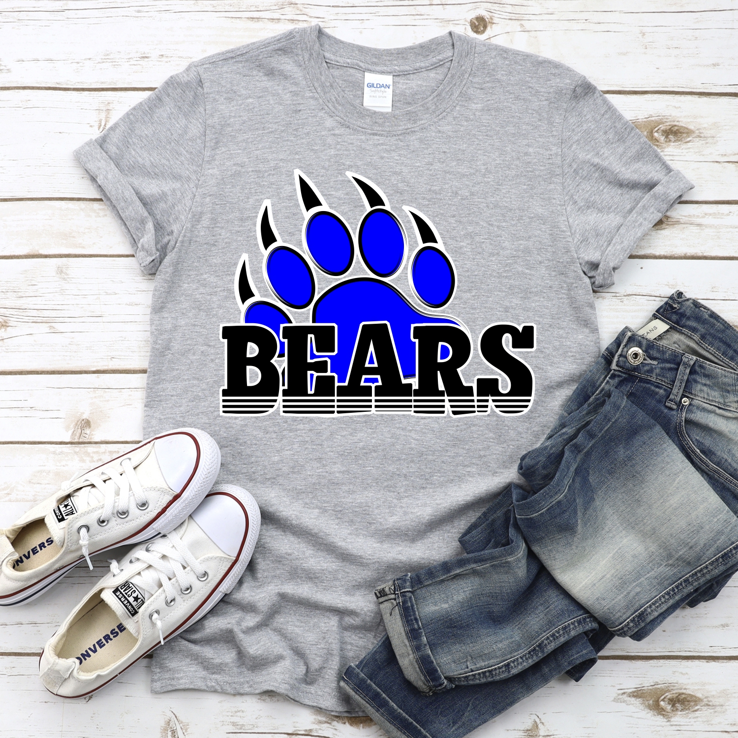 CUSTOM Bears pawprint with word *DTF* Transfer - Image 2