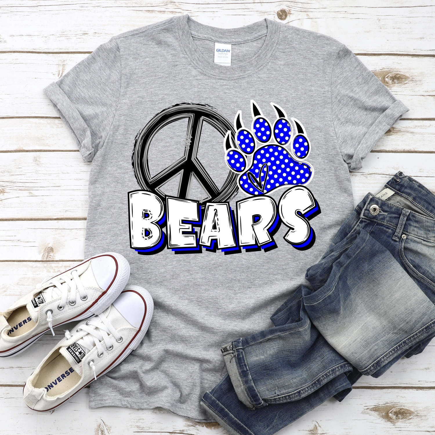 CUSTOM Peace heart Bears *DTF* Transfer - Image 2