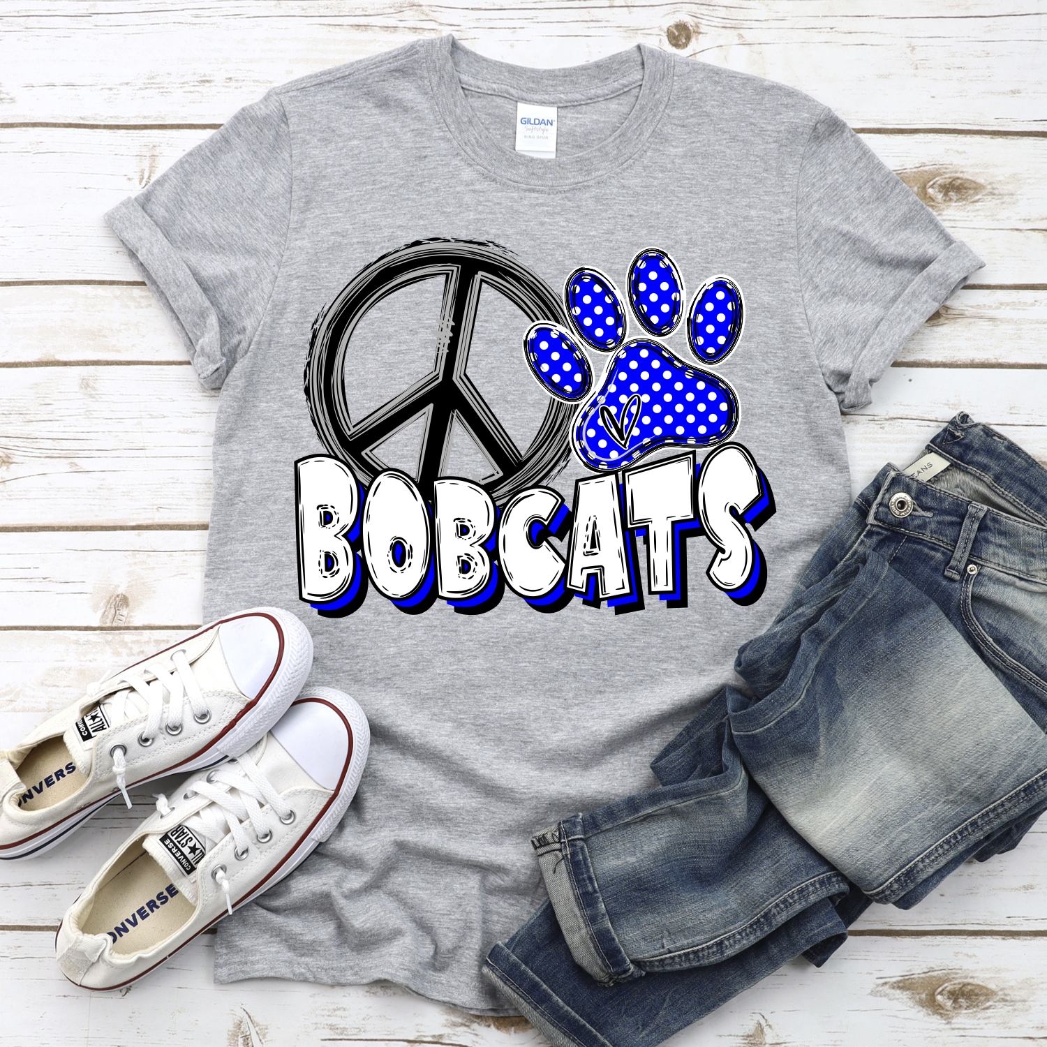 CUSTOM Peace heart Bobcats *DTF* Transfer - Image 2
