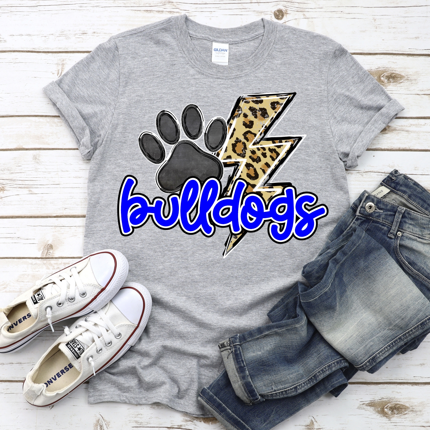 CUSTOM Bulldogs leopard lightning bolt *DTF* Transfer - Image 2