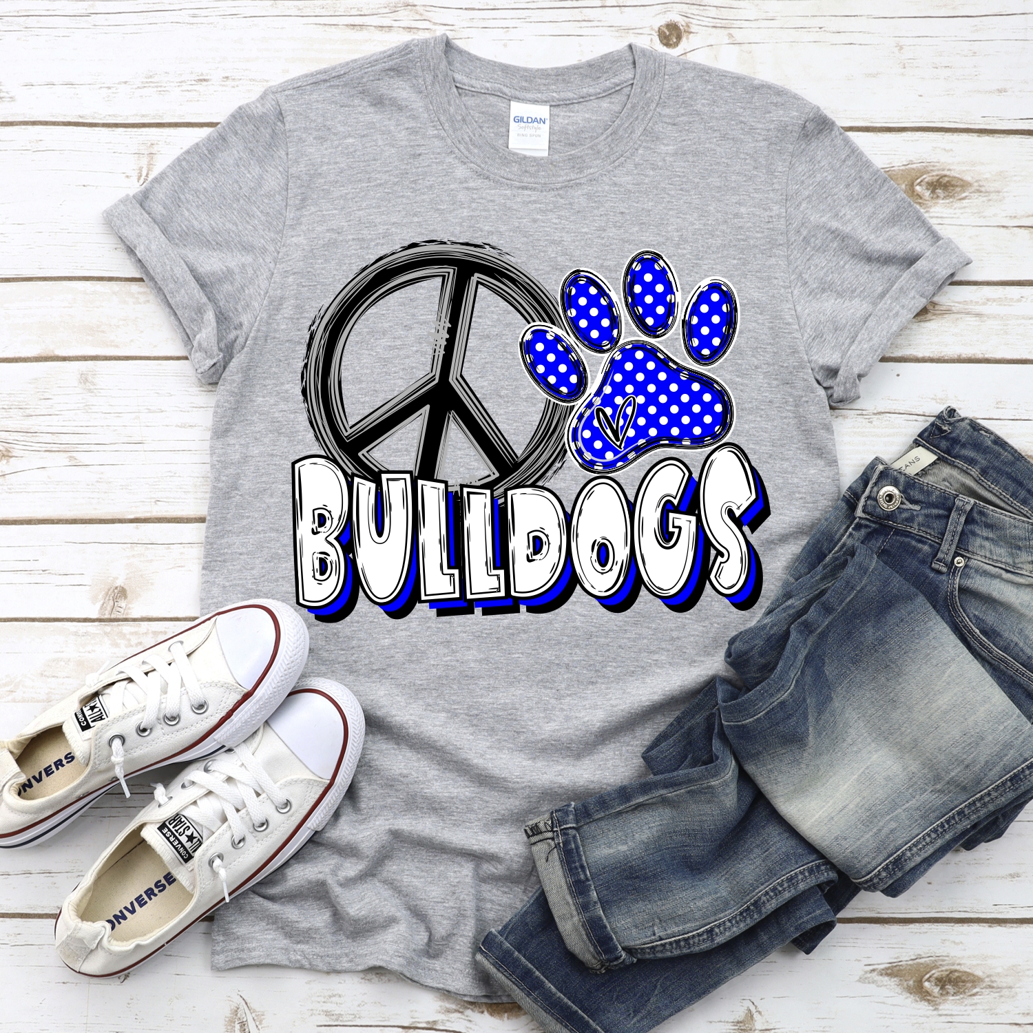 CUSTOM Peace heart Bulldogs *DTF* Transfer - Image 2