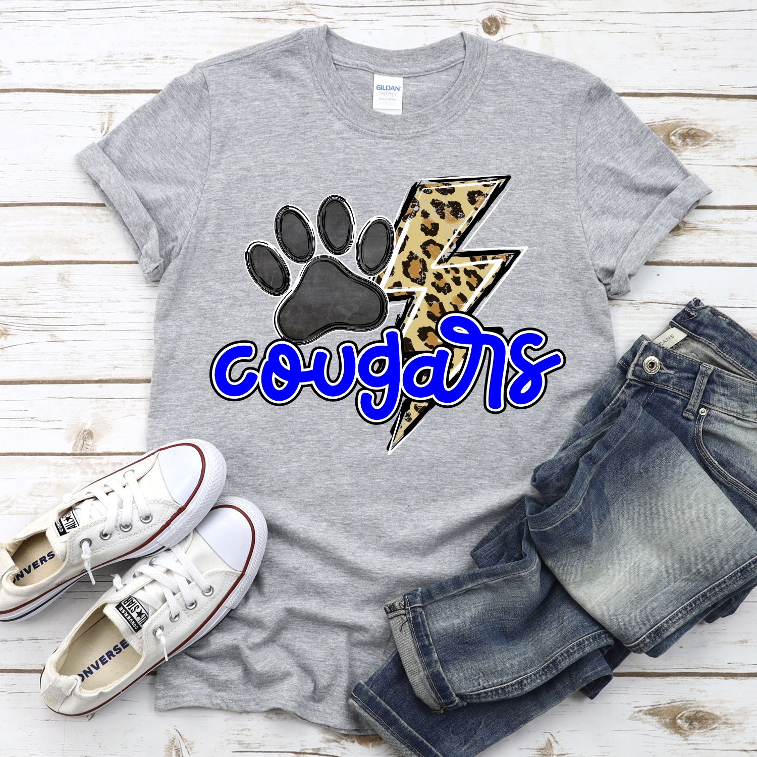 CUSTOM Cougars leopard lightning bolt *DTF* Transfer - Image 2