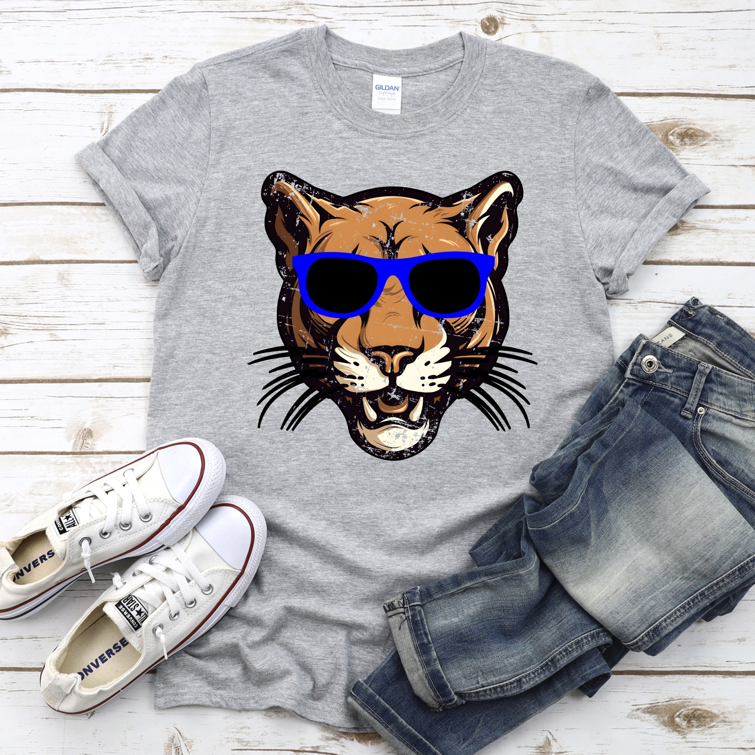 CUSTOM Cougar head with sunglasses *DTF* Transfer - Image 2