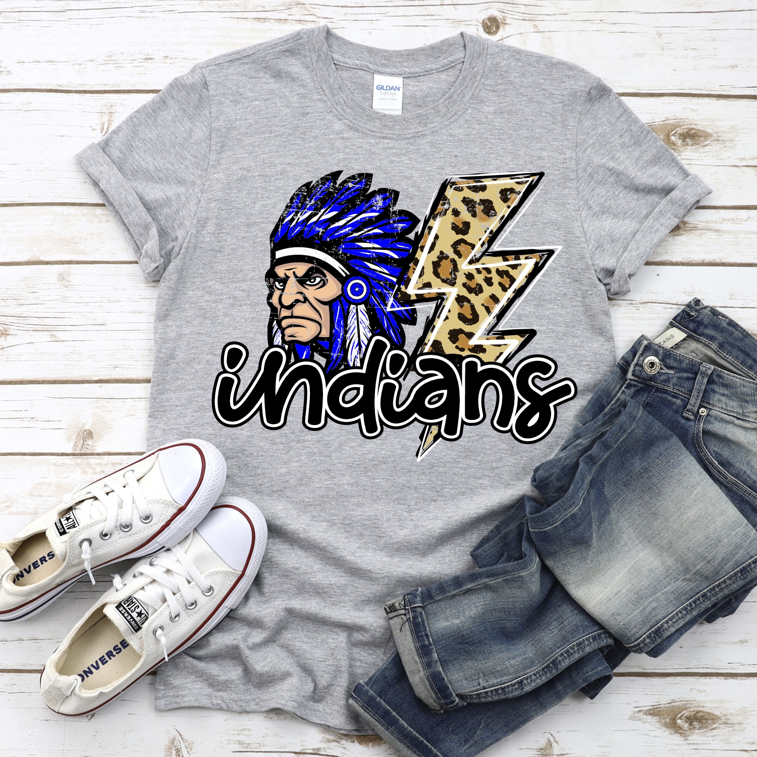 CUSTOM Indians leopard lightning bolt *DTF* Transfer - Image 2