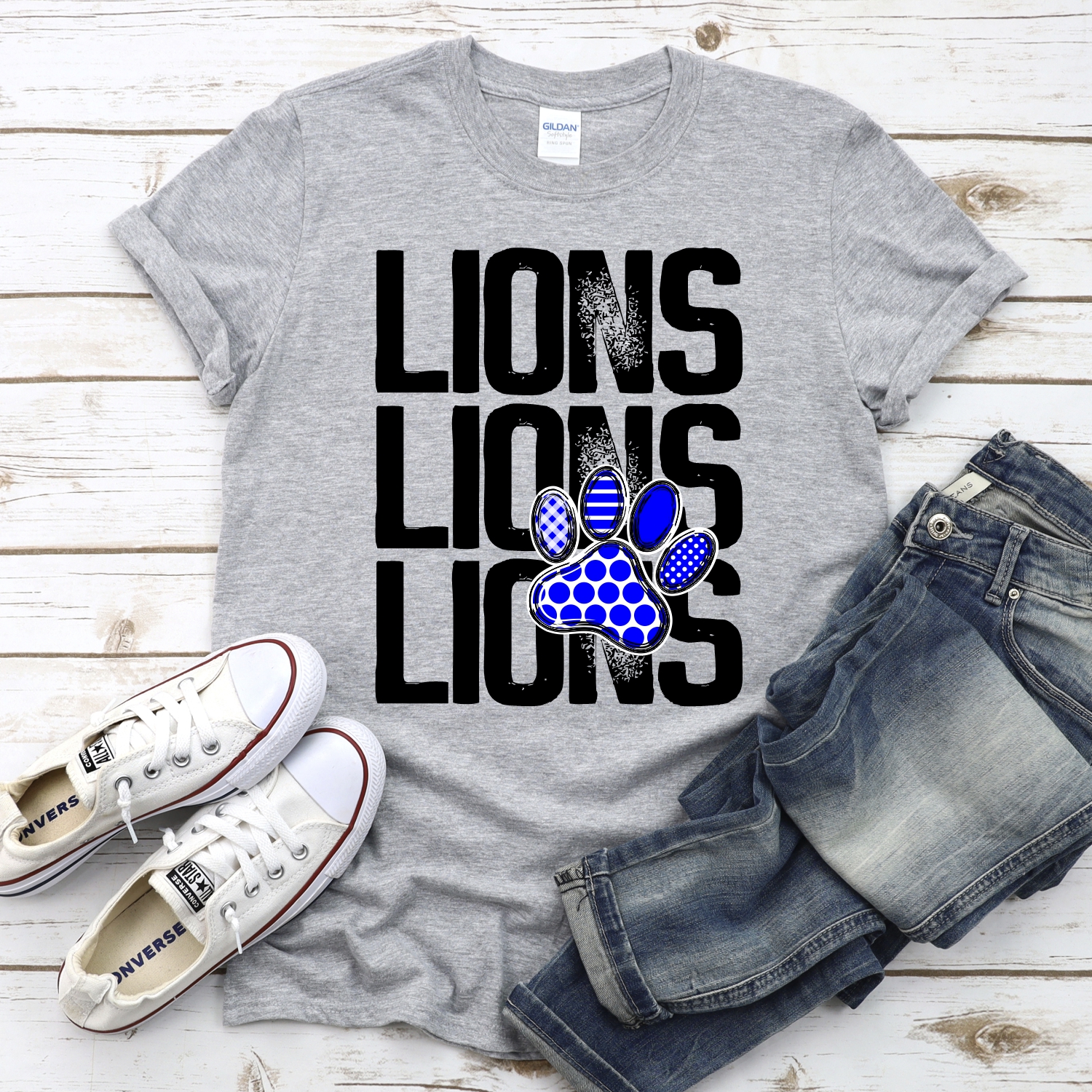 CUSTOM Lions stacked with pawprint *DTF* Transfer - Image 2