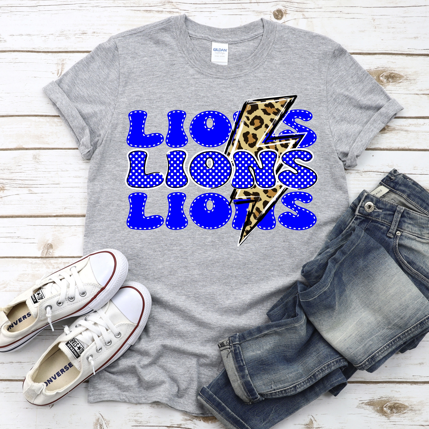 CUSTOM Lions stacked with leopard lightning bolt *DTF* Transfer - Image 2