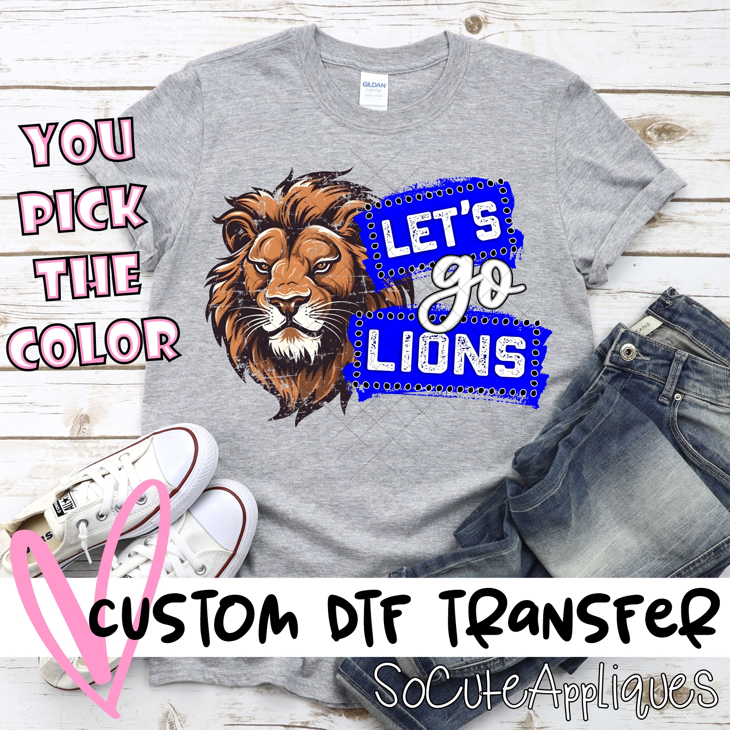 CUSTOM  Lets go Lions banners *DTF* Transfer
