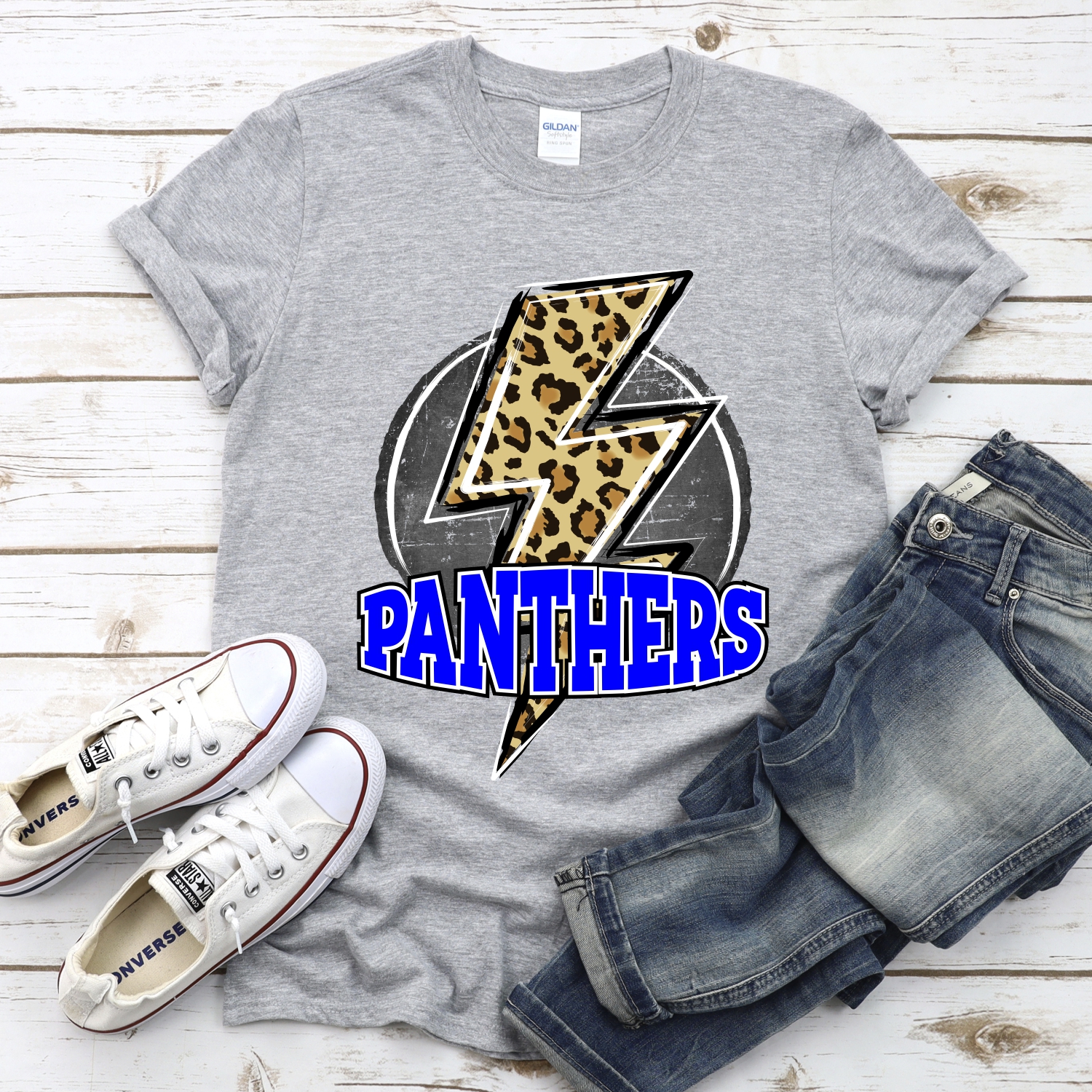 CUSTOM Panthers circle with leopard lightning bolt *DTF* Transfer - Image 2