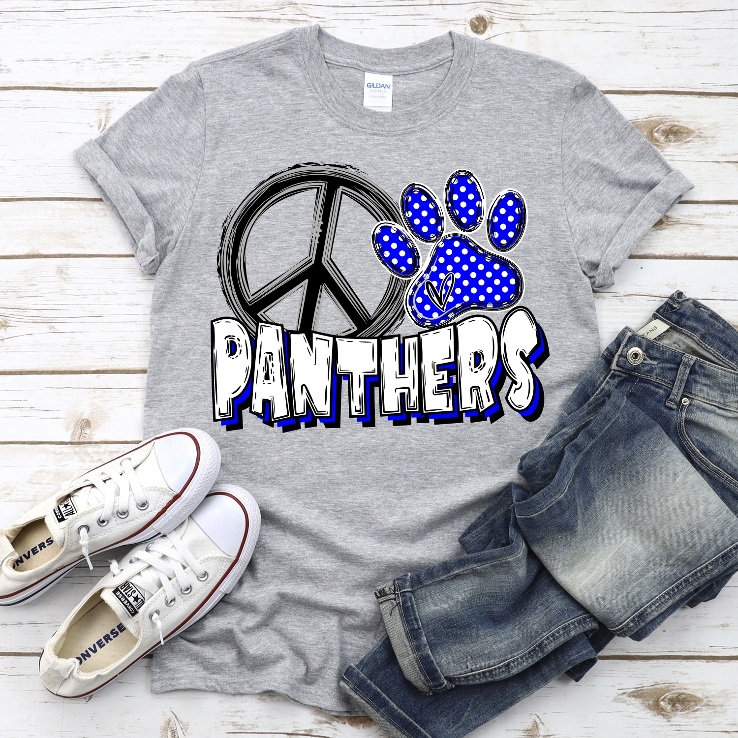 CUSTOM Peace heart Panthers *DTF* Transfer - Image 2