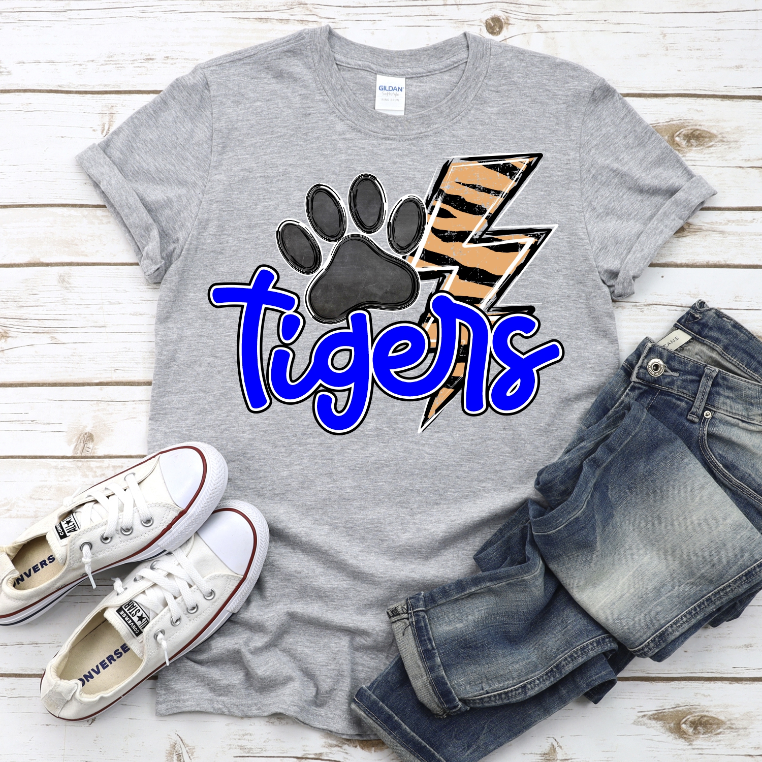 CUSTOM Tigers striped lightning bolt *DTF* Transfer - Image 2