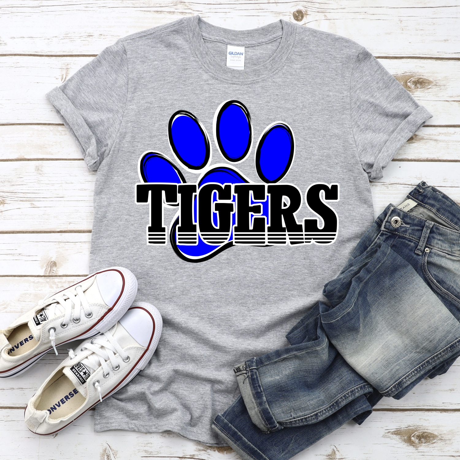 CUSTOM Tigers pawprint with word *DTF* Transfer - Image 2