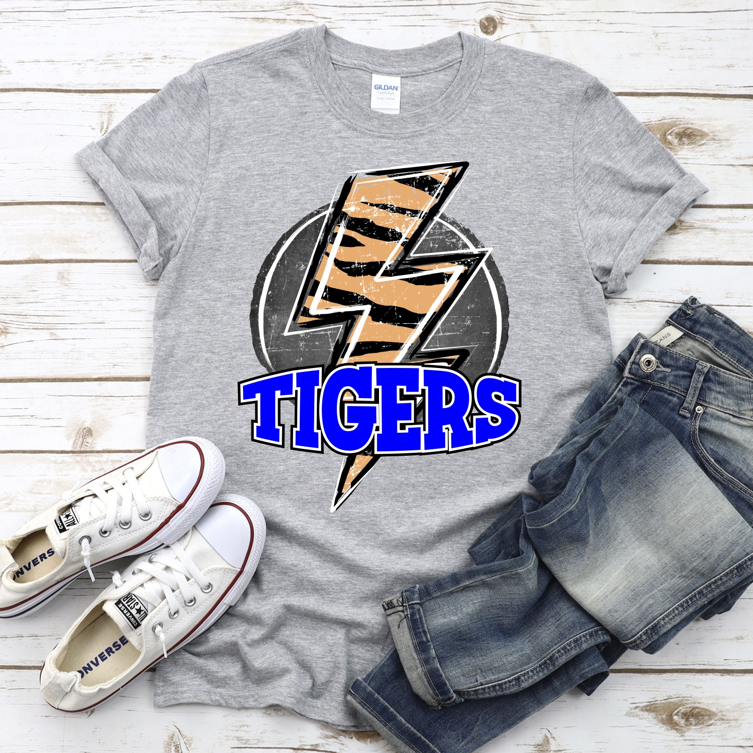 CUSTOM Tigers circle with striped lightning bolt *DTF* Transfer - Image 2