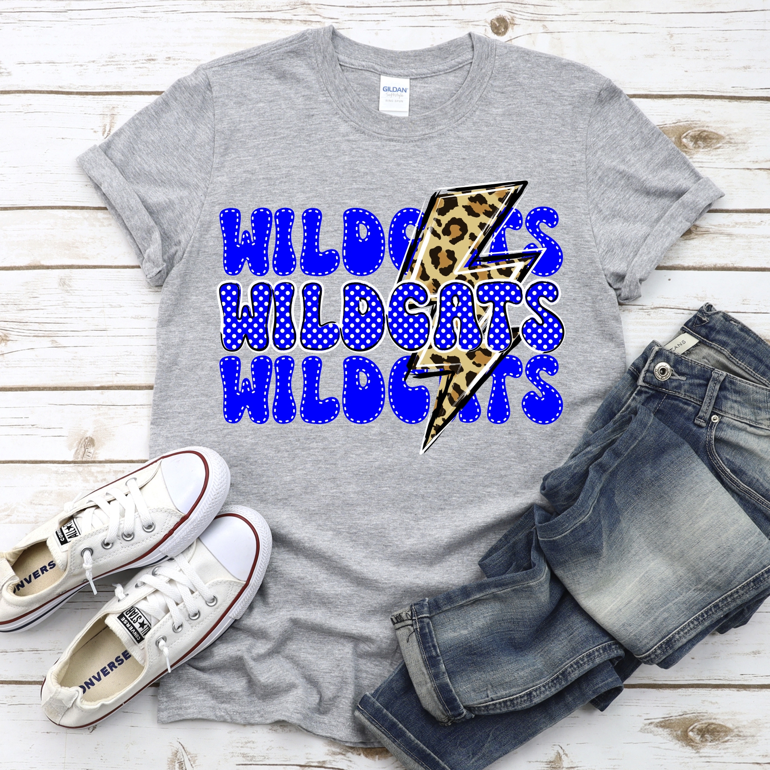 CUSTOM Wildcats stacked with leopard lightning bolt *DTF* Transfer - Image 2