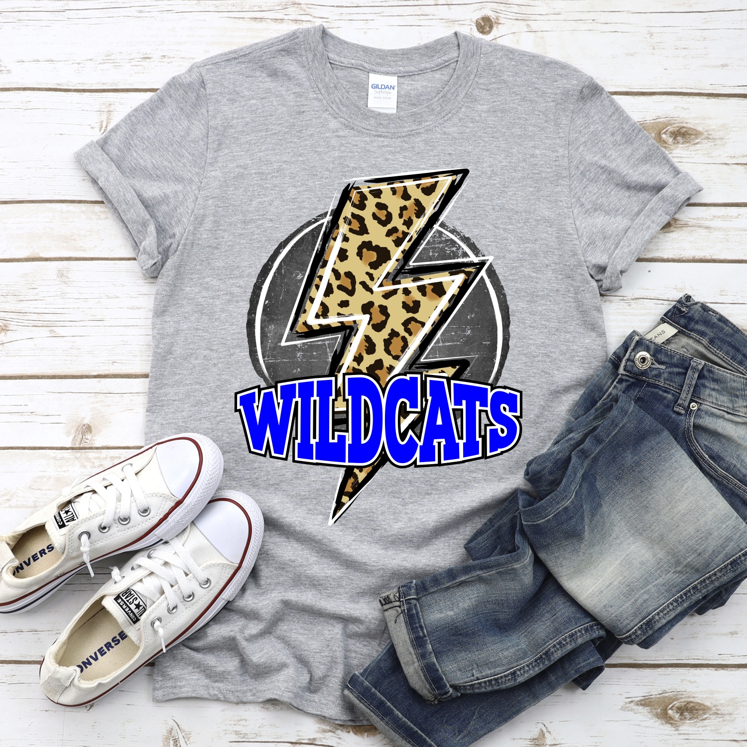 CUSTOM Wildcats circle with leopard lightning bolt *DTF* Transfer - Image 2