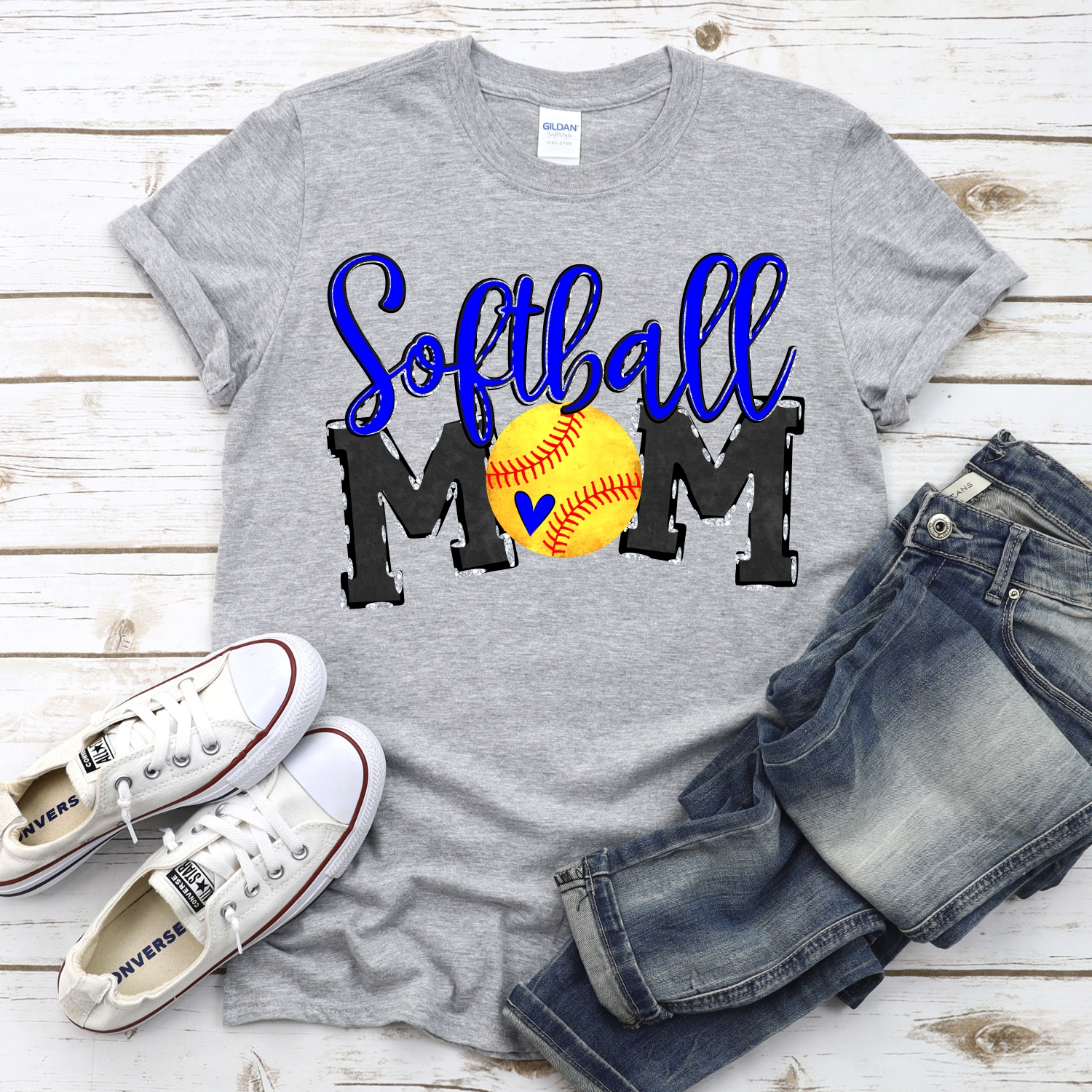 CUSTOM Softball Mom words ball O *DTF* Transfer - Image 2