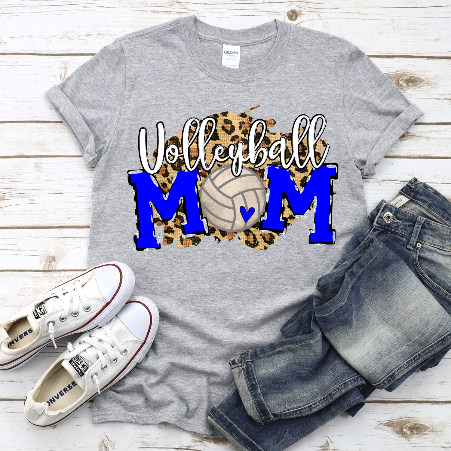CUSTOM Volleyball Mom ball O on leopard *DTF* Transfer - Image 2