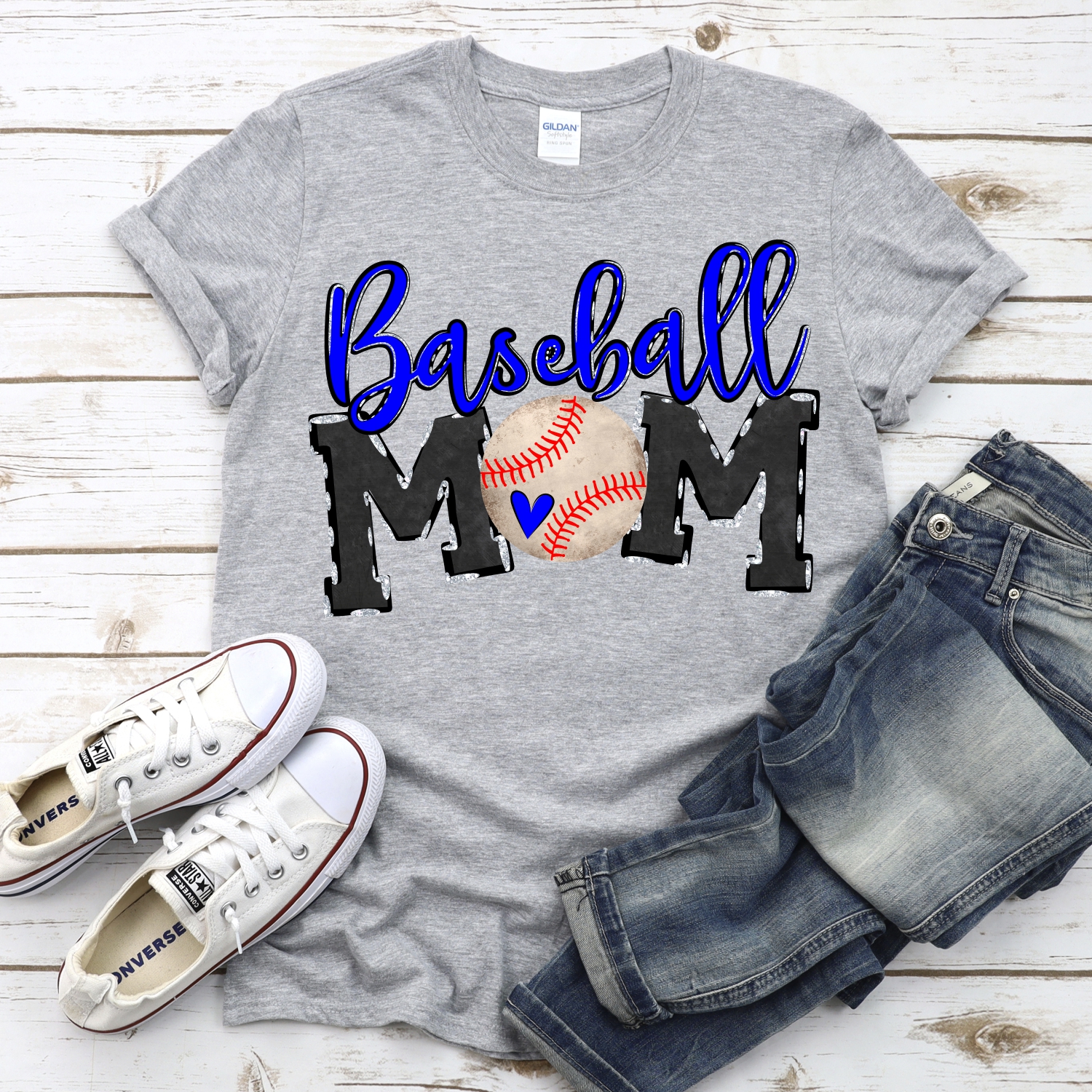 CUSTOM Baseball Mom words ball O *DTF* Transfer - Image 2